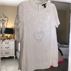 White linen mini dress